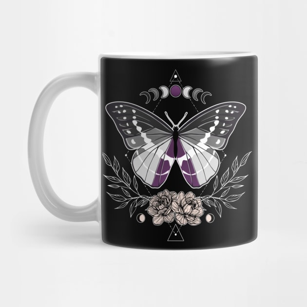 Asexual Butterfly LGBT Pride Flag by Psitta
